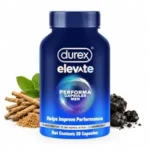 Durex Elevate Performa Capsules for Men | Ashwagandha KSM-66 Purified Shilajit & Supplement | Supports Strength & Stamina | 30 Capsules