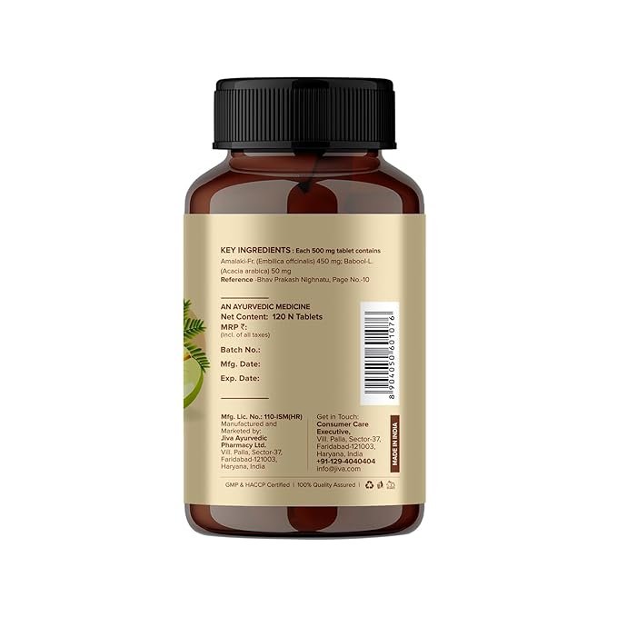 Jiva Amla Tablets 500mg 240 Tablets | 100% Herbs Used, Rich In Vitamin C | Rich In Antioxidants | Improves Digestion | Enhances Vision - 120 Tablet (Pack of 2) - Image 4