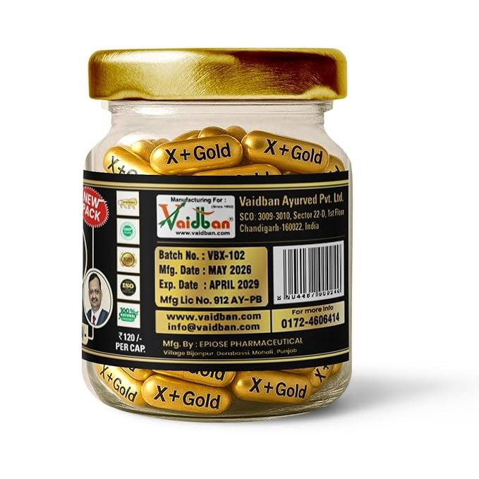 Vaidban X Plus Gold Capsule: A premium blend, this Ayurvedic formulation is expertly crafted to enhance vitality, stamina, and holistic well-being. (30 Capsule) - Image 5
