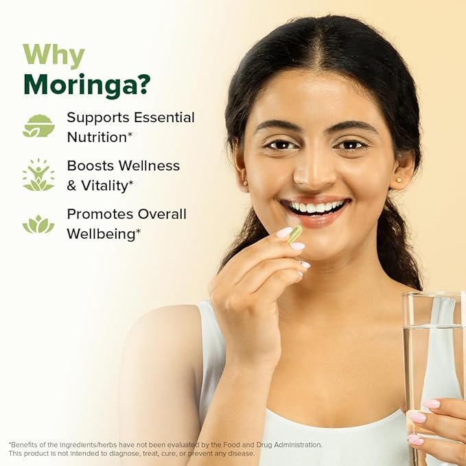 VAHDAM Moringa Capsules | Energy, Immunity & Daily Nutrition | Dual-Spectrum: Whole Herb + 50% Saponin Extract | 60 Veg Capsules | Superfood Supplement - Image 5