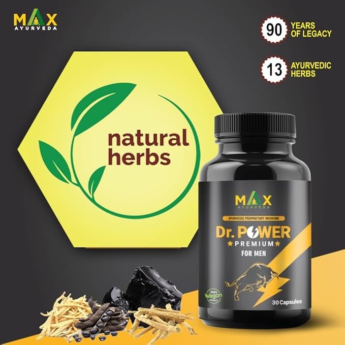 Max Ayurveda Dr Power Premium Capsules For Men - (30 Capsules) Stamina, Strength and Vitality Booster - Image 4