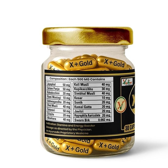 Vaidban X Plus Gold Capsule: A premium blend, this Ayurvedic formulation is expertly crafted to enhance vitality, stamina, and holistic well-being. (30 Capsule) - Image 4
