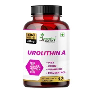 Humming Herbs Urolithin A Complex – 250 mg Urolithin A with CoQ10, PQQ, Resveratrol & Vitamin D3 – 5in1 Mitochondrial & Cellular Energy Support – Vegan, Non-GMO – 60 Capsules