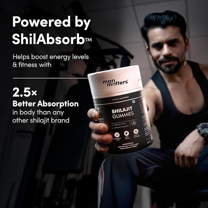 Man Matters Pure Shilajit/Shilajeet Gummies with Lab-Tested Fulvic Acid & KSM 66 Ashwagandha | Boosts Fitness, Improves Energy Levels & Helps Manage Stress | No Added Sugar | Pack of 30 - Image 4