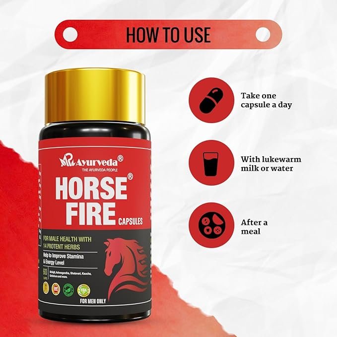 Horse Fire Capsule, Strength & Stamina Booster For Men Wellness (Pack of 60 Capsules), 150 grams - Image 3