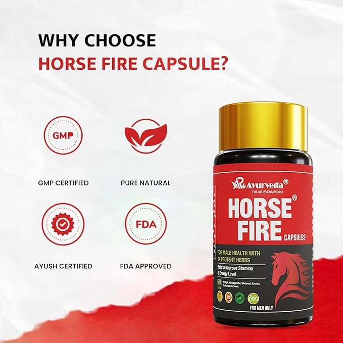Horse Fire Capsule, Strength & Stamina Booster For Men Wellness (Pack of 60 Capsules), 150 grams - Image 5